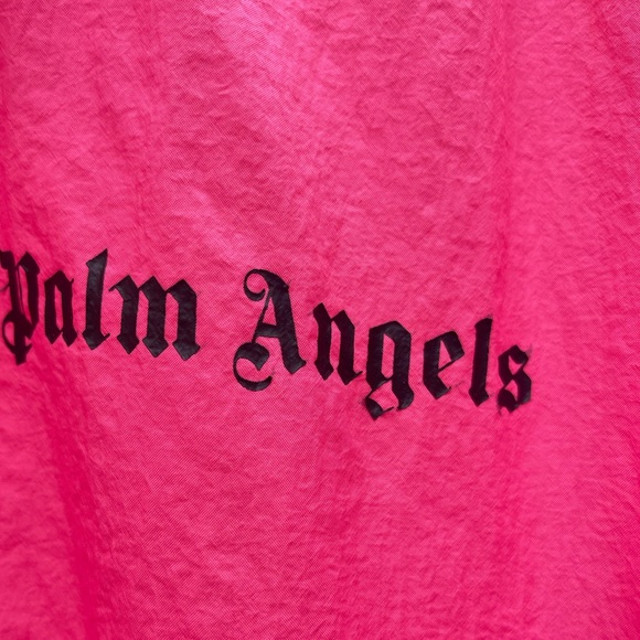 PALM ANGELS Track Jacket Mens Size XS Fluo Pink/Black Zip Up Nylon Loose Fit - Picture 5 of 10